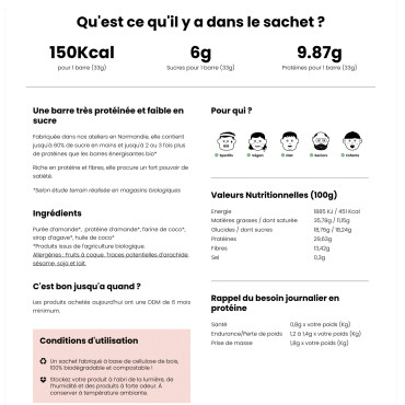 Barre protéinée bio amande