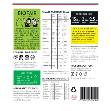 Fiche information Protéine végan Mix Boosteur